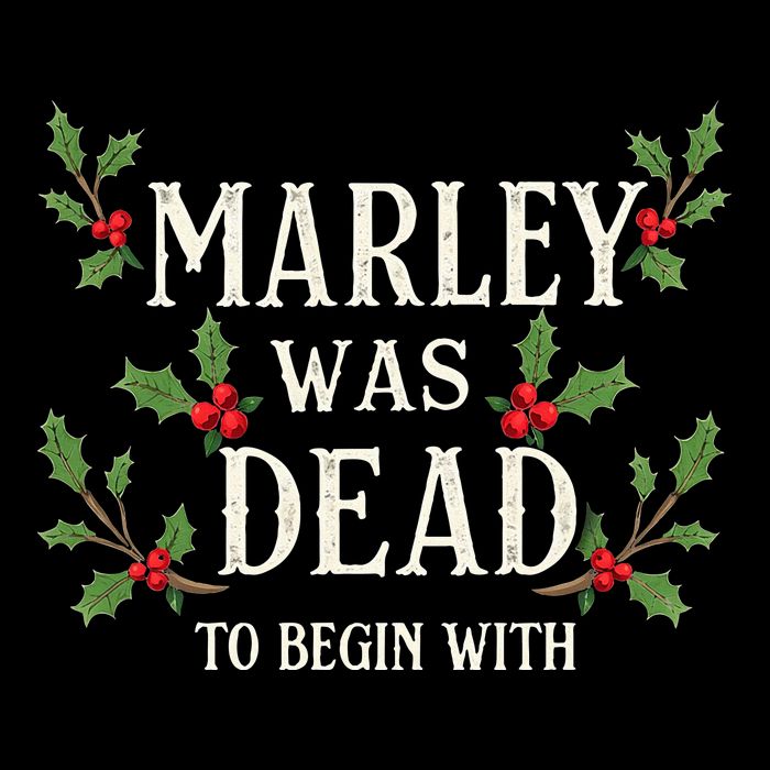Marley Was Dead To Begin With Christmas Xmas Full-Length Apron With Pockets