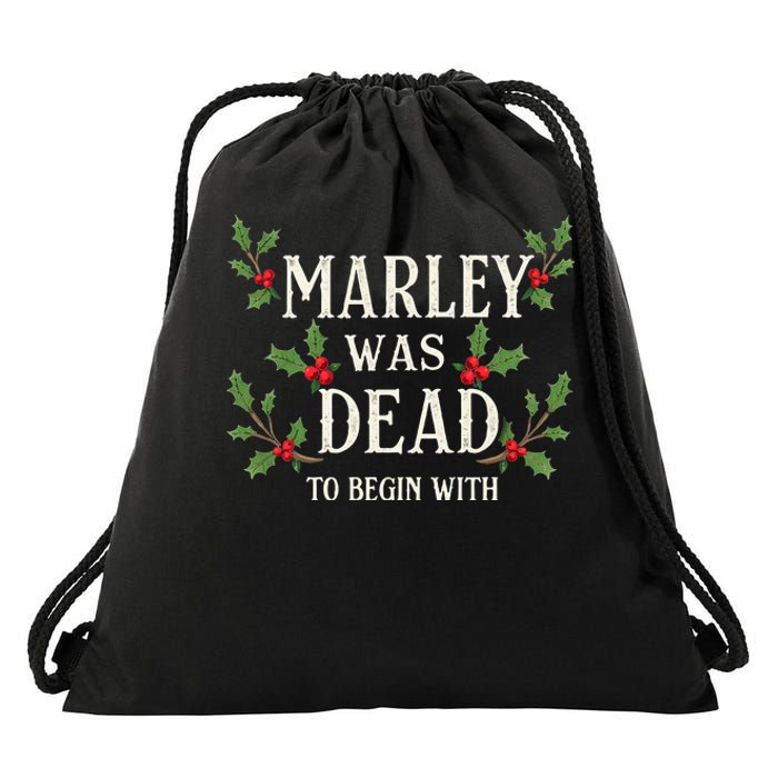 Marley Was Dead To Begin With Christmas Xmas Drawstring Bag