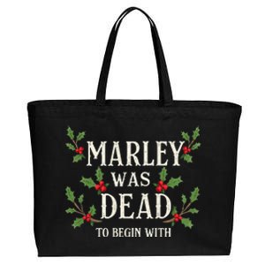 Marley Was Dead To Begin With Christmas Xmas Cotton Canvas Jumbo Tote