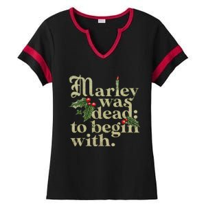 Marley Was Dead To Begin With Ladies Halftime Notch Neck Tee