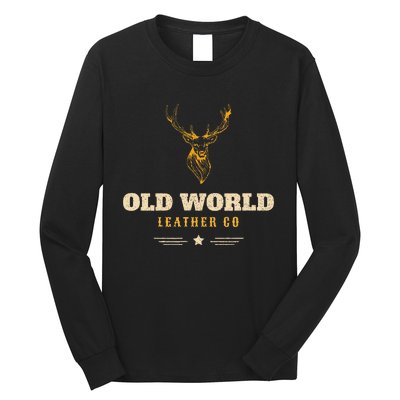 Monster Whitetail Deer Old World Leather Long Sleeve Shirt