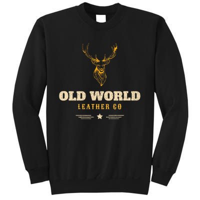 Monster Whitetail Deer Old World Leather Sweatshirt