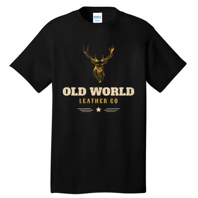 Monster Whitetail Deer Old World Leather Tall T-Shirt