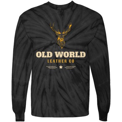 Monster Whitetail Deer Old World Leather Tie-Dye Long Sleeve Shirt