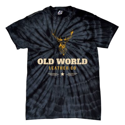 Monster Whitetail Deer Old World Leather Tie-Dye T-Shirt