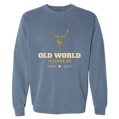 Monster Whitetail Deer Old World Leather Garment-Dyed Sweatshirt