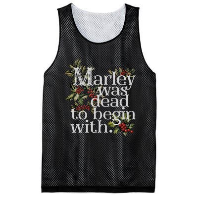 Marley Was Dead To Begin With Funny Novelty Christmas Mesh Reversible Basketball Jersey Tank