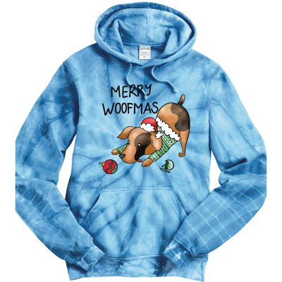 Merry Woofmas Dog Christmas Tie Dye Hoodie