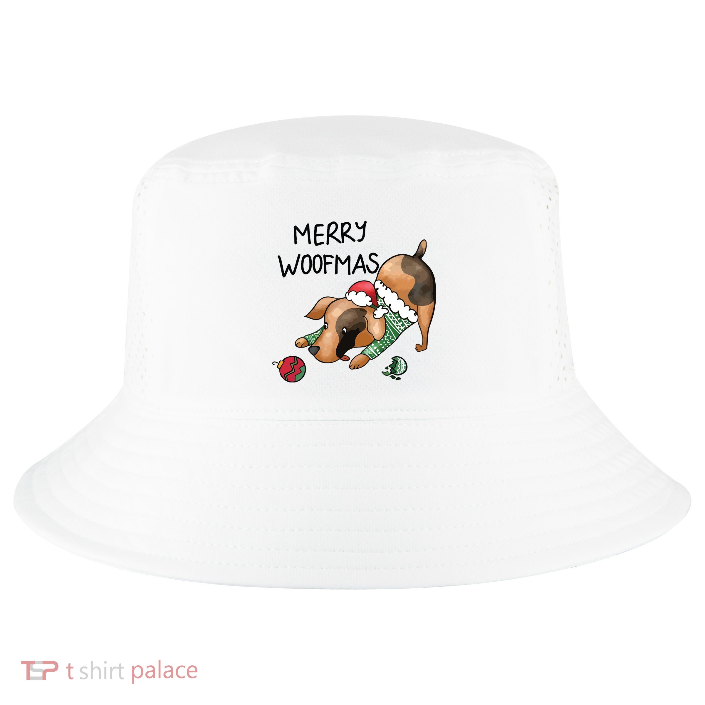Merry Woofmas Dog Christmas Cool Comfort Performance Bucket Hat