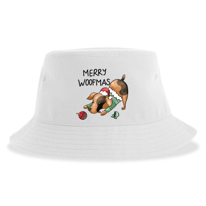 Merry Woofmas Dog Christmas Sustainable Bucket Hat