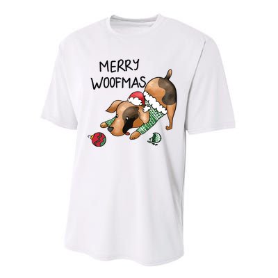 Merry Woofmas Dog Christmas Performance Sprint T-Shirt