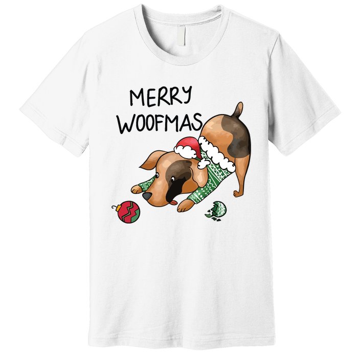 Merry Woofmas Dog Christmas Premium T-Shirt