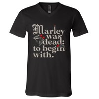 Marley Was Dead To Begin With V-Neck T-Shirt