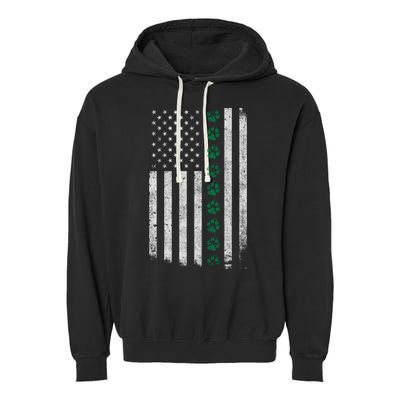 Military Working Dog American Flag Thin Green Line K9giftunit Funny Gift Garment-Dyed Fleece Hoodie