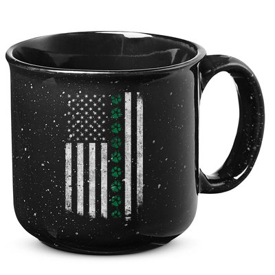 Military Working Dog American Flag Thin Green Line K9giftunit Funny Gift 15oz Campfire Ceramic Mug