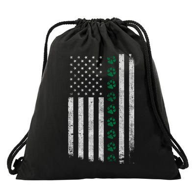 Military Working Dog American Flag Thin Green Line K9giftunit Funny Gift Drawstring Bag