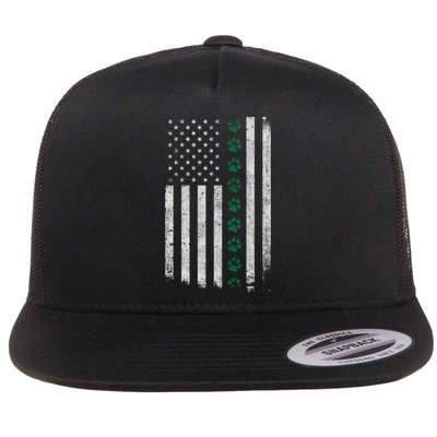 Military Working Dog American Flag Thin Green Line K9giftunit Funny Gift Flatbill Hat