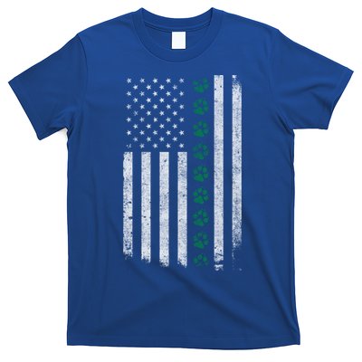 Military Working Dog American Flag Thin Green Line K9giftunit Funny Gift T-Shirt