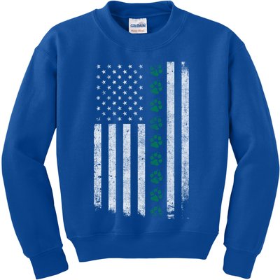 Military Working Dog American Flag Thin Green Line K9giftunit Funny Gift Kids Sweatshirt