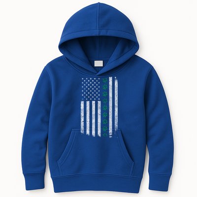 Military Working Dog American Flag Thin Green Line K9giftunit Funny Gift Kids Hoodie