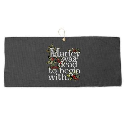 Marley Was Dead To Begin With Funny Novelty Christmas Large Microfiber Waffle Golf Towel