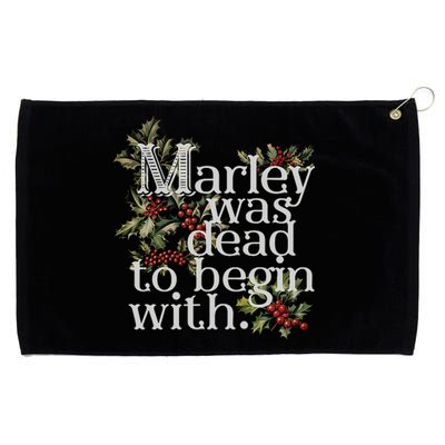 Marley Was Dead To Begin With Funny Novelty Christmas Grommeted Golf Towel