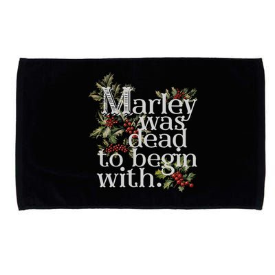 Marley Was Dead To Begin With Funny Novelty Christmas Microfiber Hand Towel