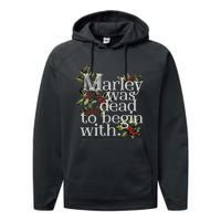 Marley Was Dead To Begin With Funny Novelty Christmas Performance Fleece Hoodie