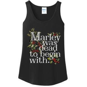 Marley Was Dead To Begin With Funny Novelty Christmas Ladies Essential Tank