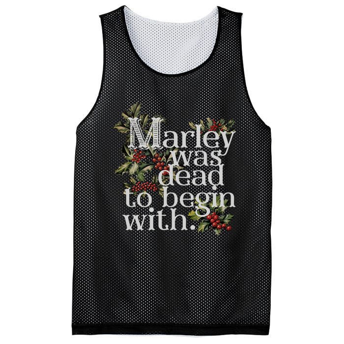 Marley Was Dead To Begin With Funny Novelty Christmas Mesh Reversible Basketball Jersey Tank