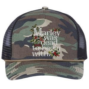 Marley Was Dead To Begin With Funny Novelty Christmas Retro Rope Trucker Hat Cap