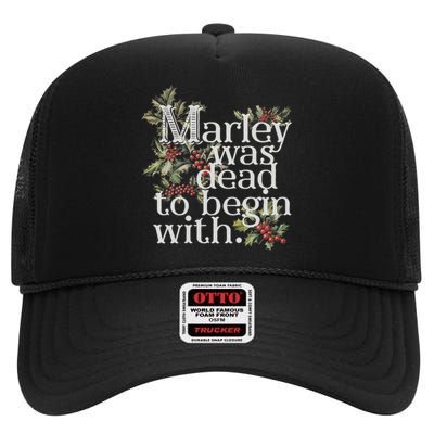 Marley Was Dead: To Begin With Funny Novelty Christmas High Crown Mesh Back Trucker Hat