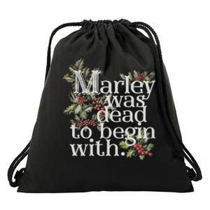 Marley Was Dead: To Begin With Funny Novelty Christmas Drawstring Bag