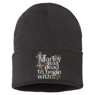 Marley Was Dead: To Begin With Funny Novelty Christmas Sustainable Knit Beanie