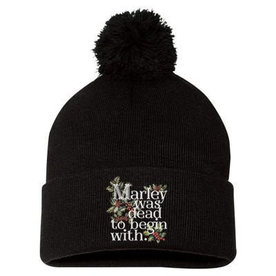 Marley Was Dead: To Begin With Funny Novelty Christmas Pom Pom 12in Knit Beanie