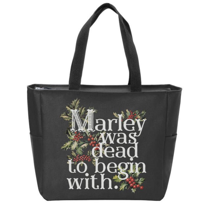 Marley Was Dead: To Begin With Funny Novelty Christmas Zip Tote Bag