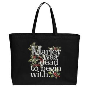 Marley Was Dead: To Begin With Funny Novelty Christmas Cotton Canvas Jumbo Tote