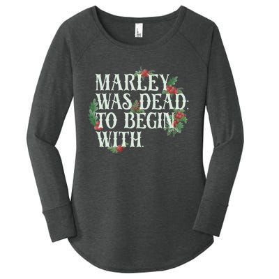 Marley Was Dead: To Begin With Funny Novelty Christmas Women's Perfect Tri Tunic Long Sleeve Shirt