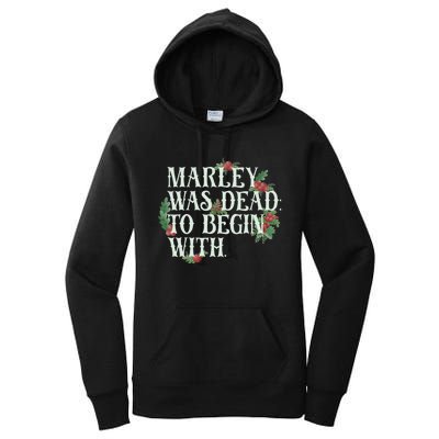 Marley Was Dead: To Begin With Funny Novelty Christmas Women's Pullover Hoodie