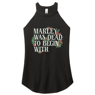 Marley Was Dead: To Begin With Funny Novelty Christmas Women's Perfect Tri Rocker Tank