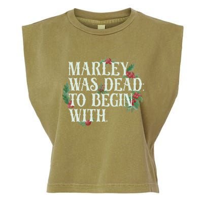 Marley Was Dead: To Begin With Funny Novelty Christmas Garment-Dyed Women's Muscle Tee