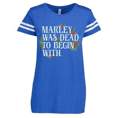 Marley Was Dead: To Begin With Funny Novelty Christmas Enza Ladies Jersey Football T-Shirt