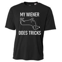 My Wiener Does Tricks Dachshund Funny Jokes Sarcastic Cooling Performance Crew T-Shirt