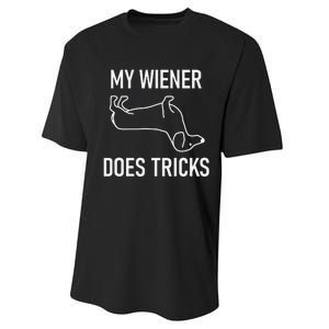 My Wiener Does Tricks Dachshund Funny Jokes Sarcastic Performance Sprint T-Shirt