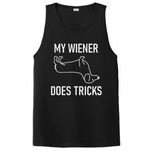 My Wiener Does Tricks Dachshund Funny Jokes Sarcastic PosiCharge Competitor Tank