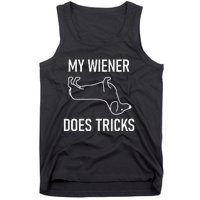 My Wiener Does Tricks Dachshund Funny Jokes Sarcastic Tank Top