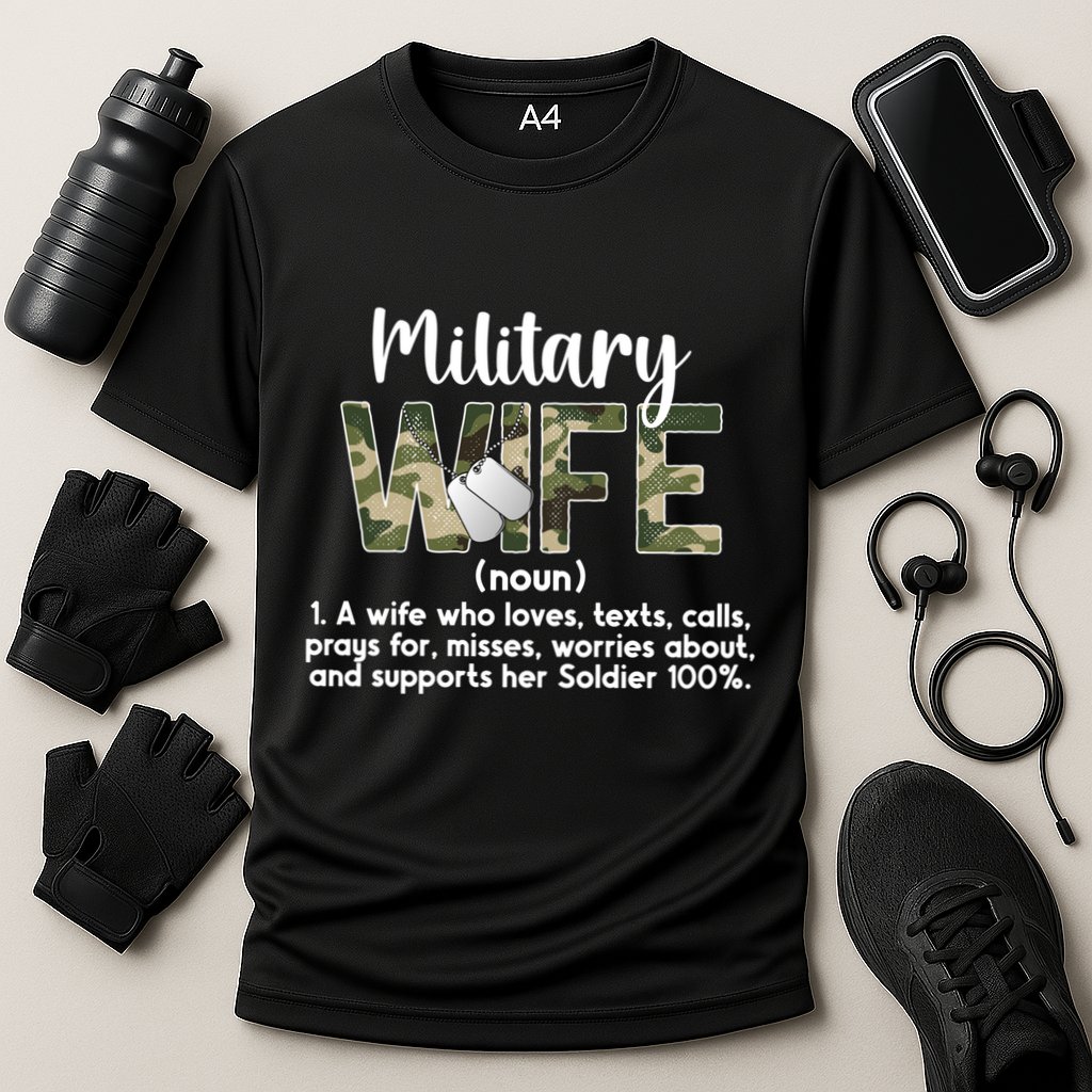 Military Wife Definition Wife Of A Soldier Wife Gift Cooling Performance Crew T-Shirt