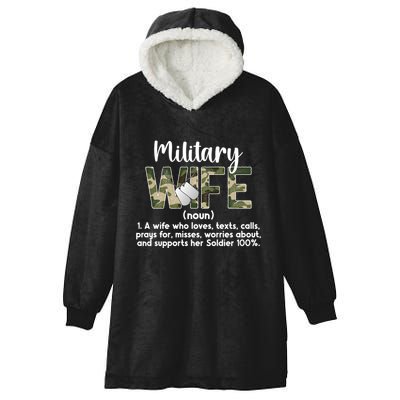 Military Wife Definition Wife Of A Soldier Wife Gift Hooded Wearable Blanket