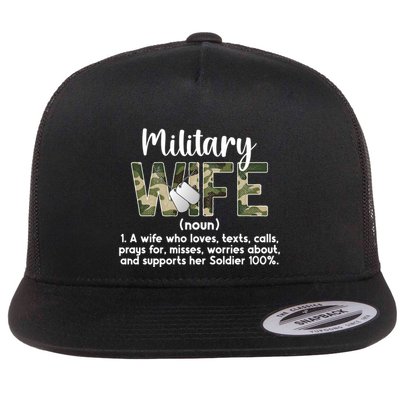 Military Wife Definition Wife Of A Soldier Wife Gift Flatbill Hat