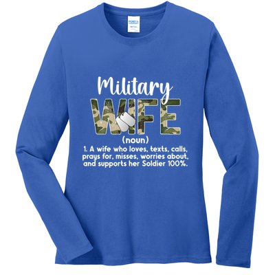 Military Wife Definition Wife Of A Soldier Wife Gift Ladies Long Sleeve Shirt